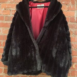 Faux Fur Black Coat